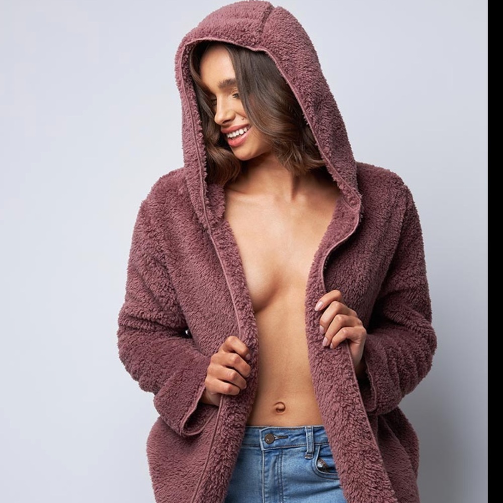 Pink Sherpa Cardigan